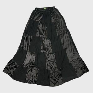 Black Patchwork Maxi Skirt Tunnelvision